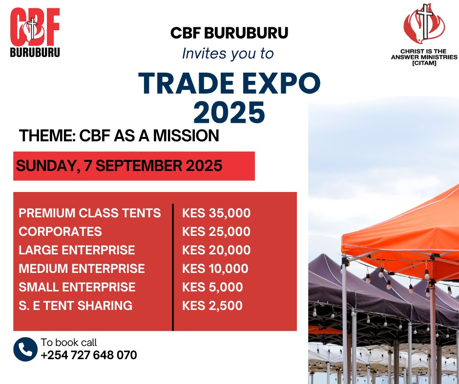 Pricing for exhibition booths at the CITAM Buruburu CBF 2025 conference